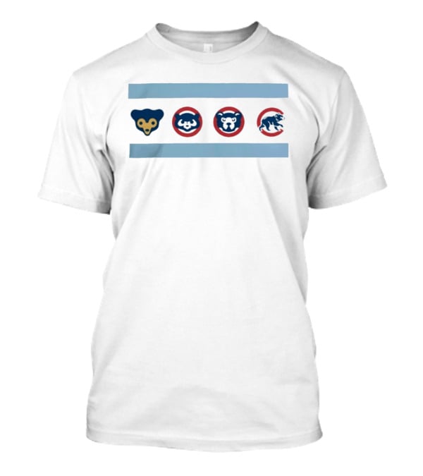 Chicago Cubs Heritage Bear History Chicago Flag Stripe Baseball T-Shirt