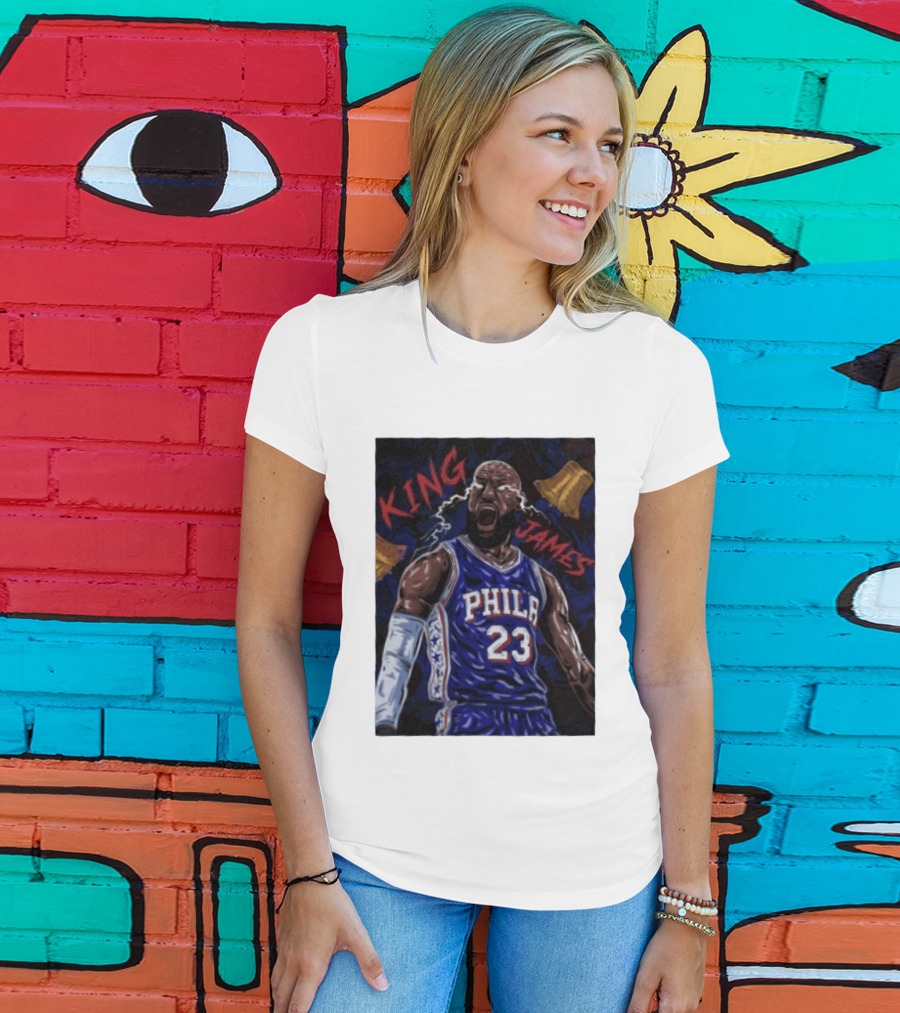King James No 23 Phila Basketball Philadelphia 76ers T-Shirt
