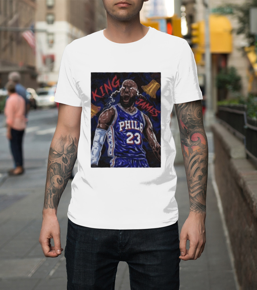 King James No 23 Phila Basketball Philadelphia 76ers T-Shirt