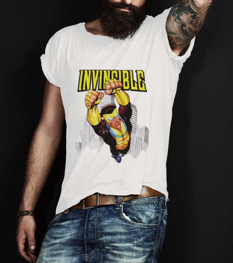 Invincible Mark Grayson Superhero Flying Action Pose T-Shirt
