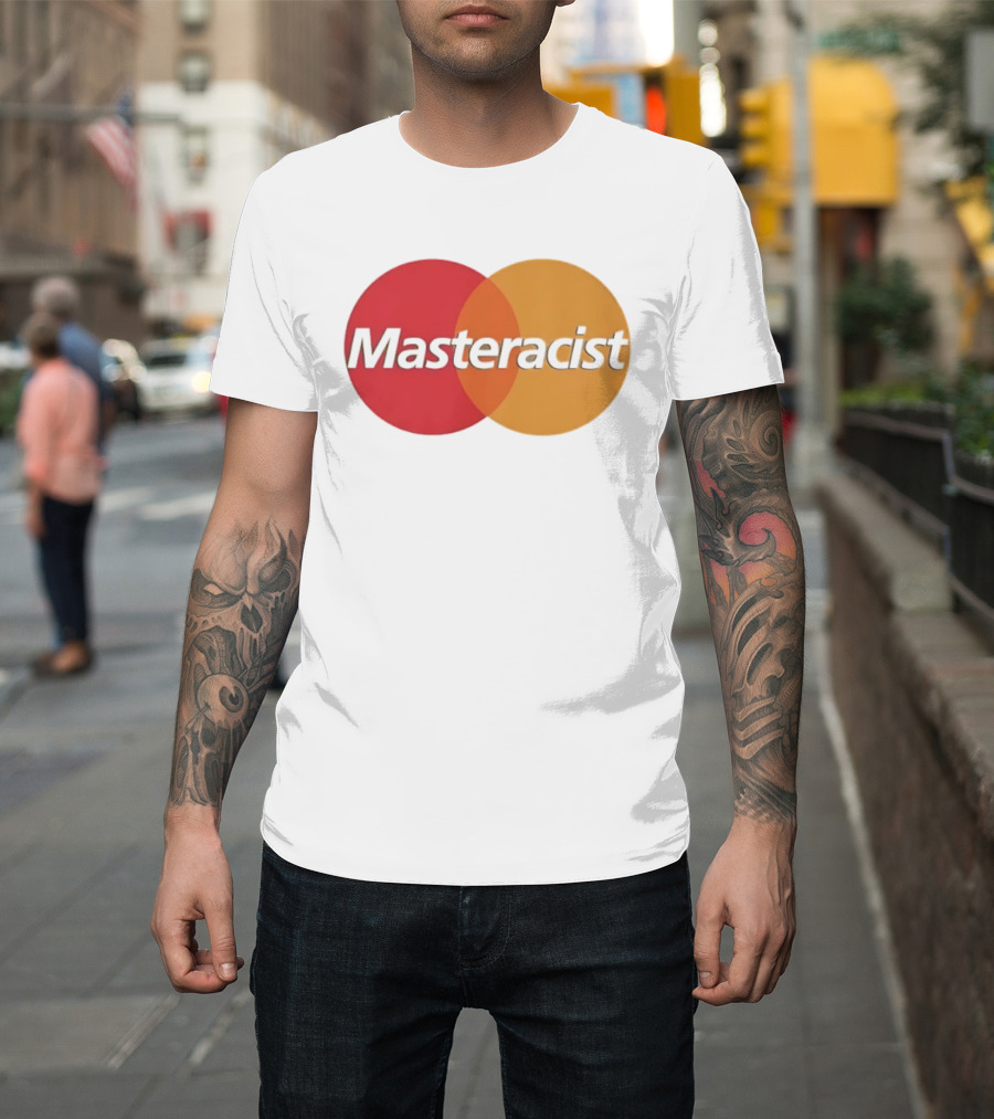 Masteracist Parody Branding With Overlapping Red And Orange Circles T-Shirt