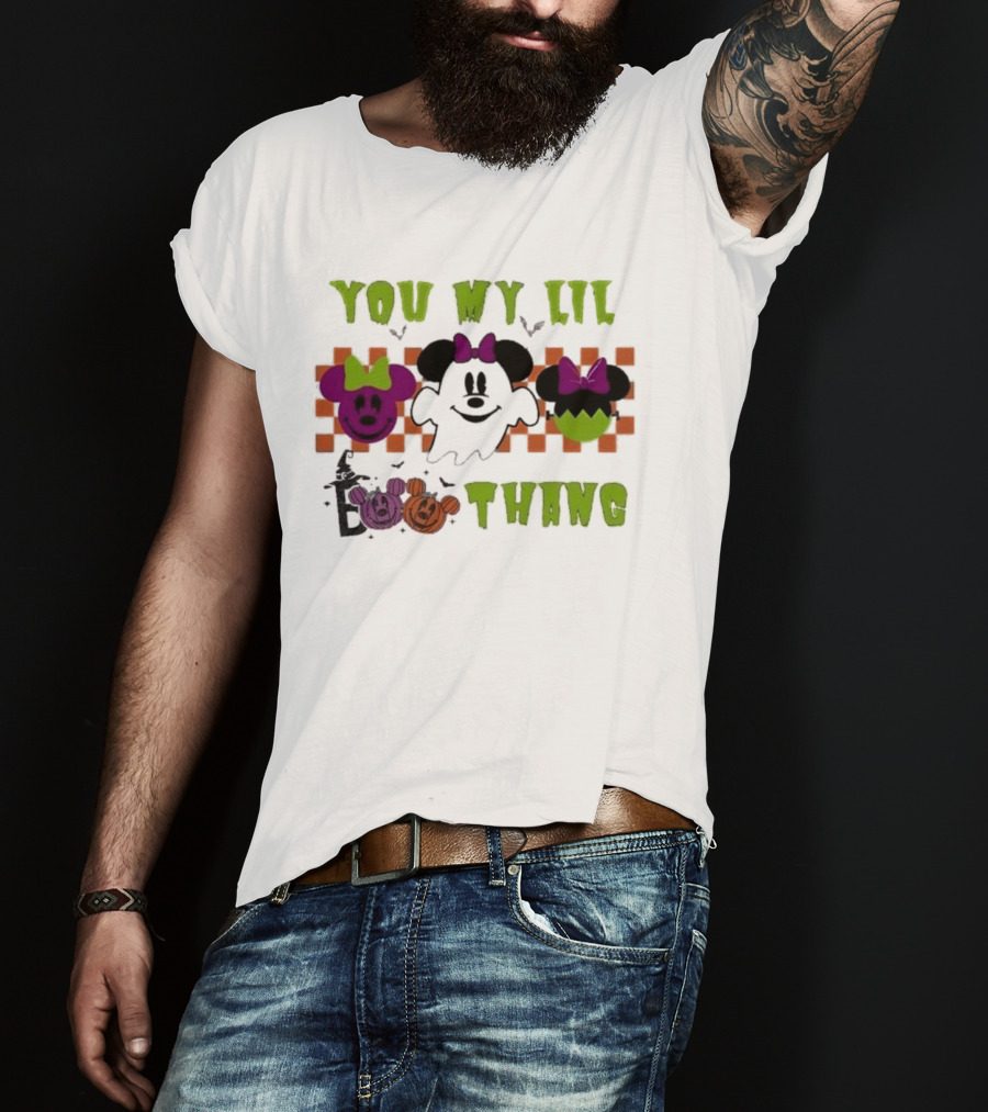 You My Lil Boo Thang Halloween Minnie Mouse Ghost Pumpkins T-Shirt