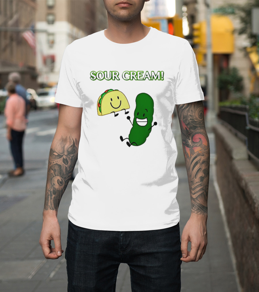 Sour Cream Pickle And Taco Happy Characters T-Shirt