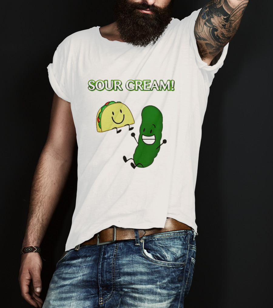 Sour Cream Pickle And Taco Happy Characters T-Shirt