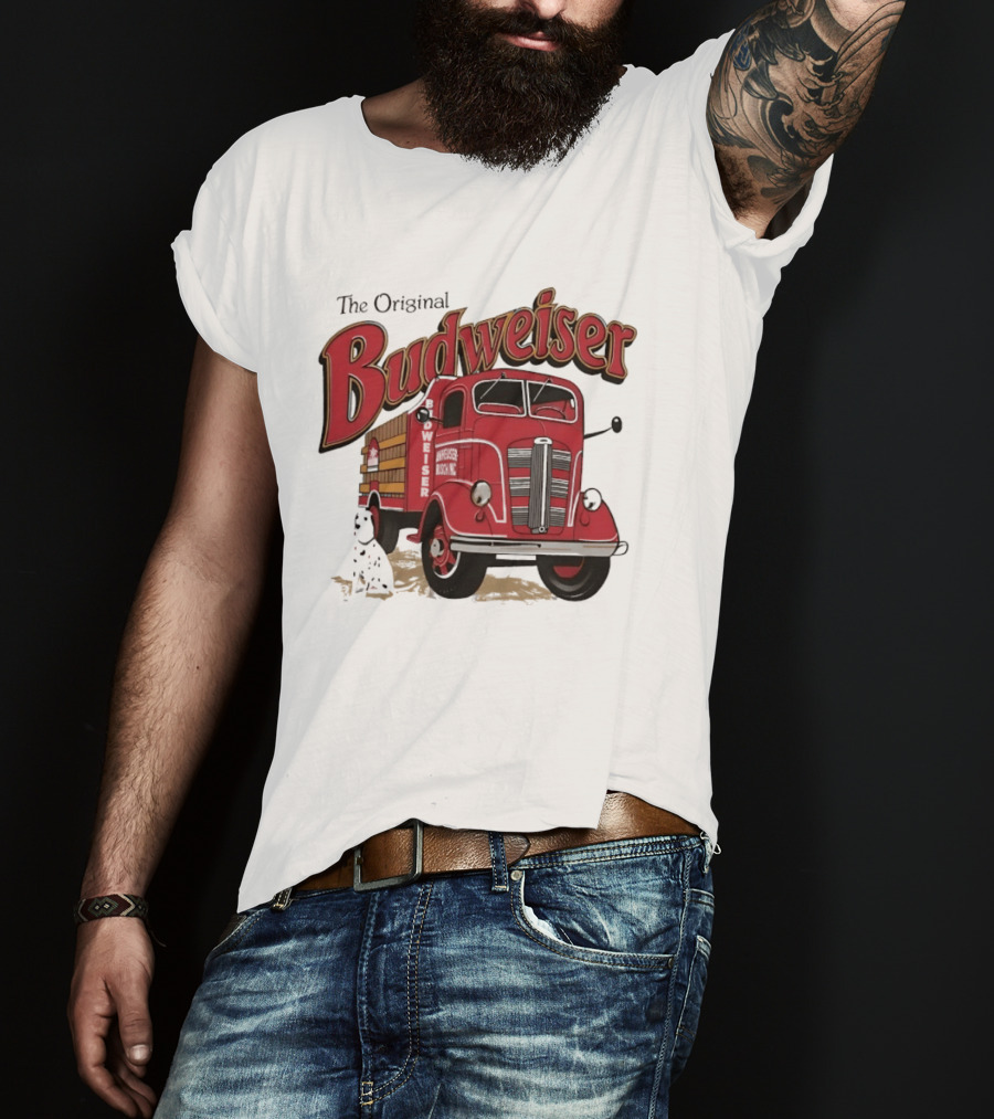 The Original Budweiser Truck With Dalmatian Iconic Beer Brand T-Shirt