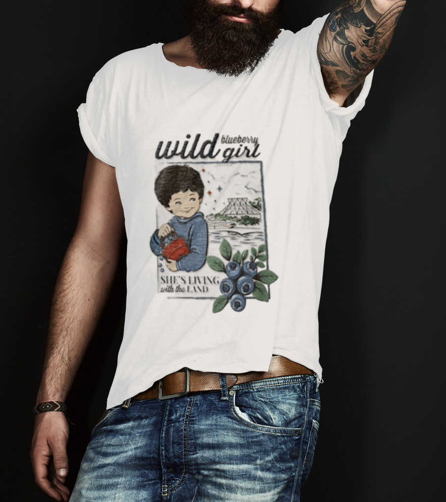 Wild Blueberry Girl She's Living With The Land Young Boy T-Shirt