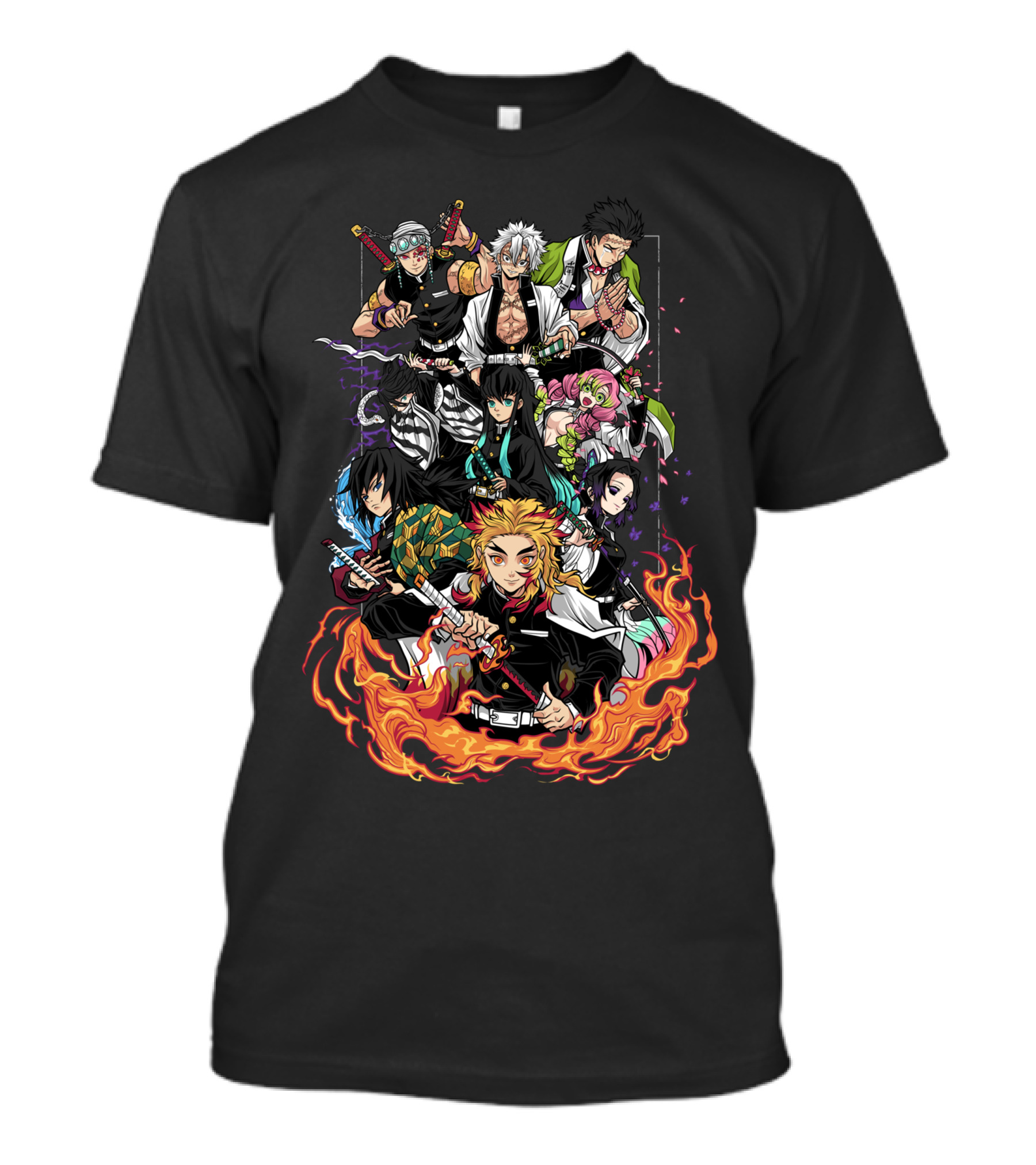 Kimetsu No Yaiba Demon Slayer Hashira Pillars Flame And Water Hashira T-Shirt
