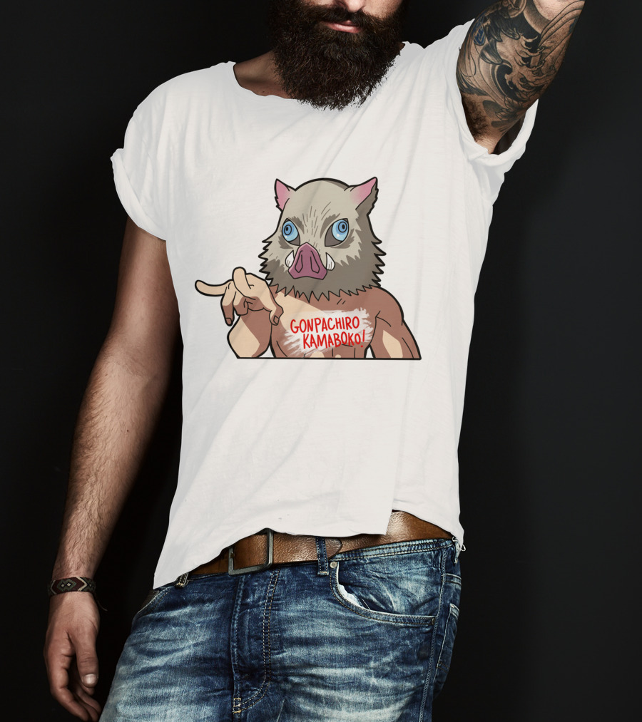Kimetsu No Yaiba Demon Slayer Inosuke Gonpachiro Kamaboko T-Shirt