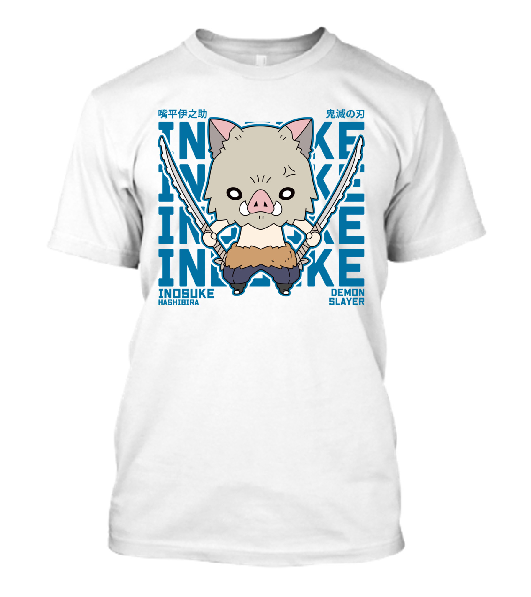 Inosuke Hashibira Demon Slayer Kimetsu No Yaiba Dual Swords T-Shirt