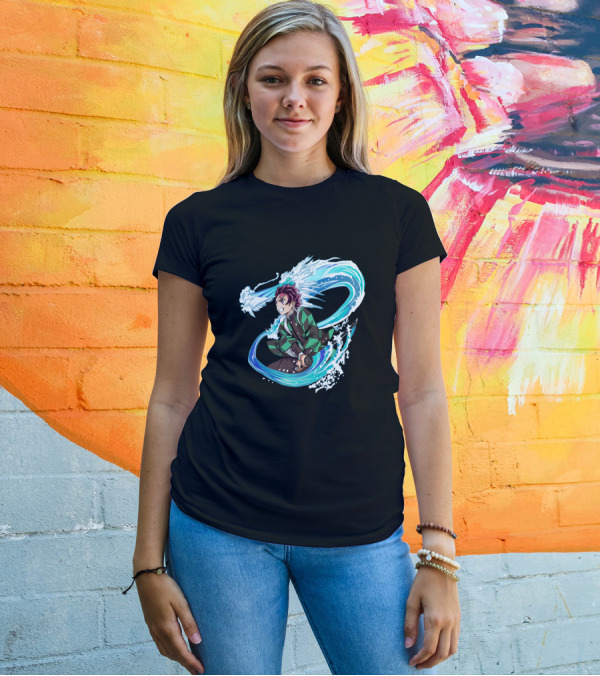 Demon Slayer Kimetsu No Yaiba Tanjiro Kamado Water Breathing Technique Dragon Wave T-Shirt
