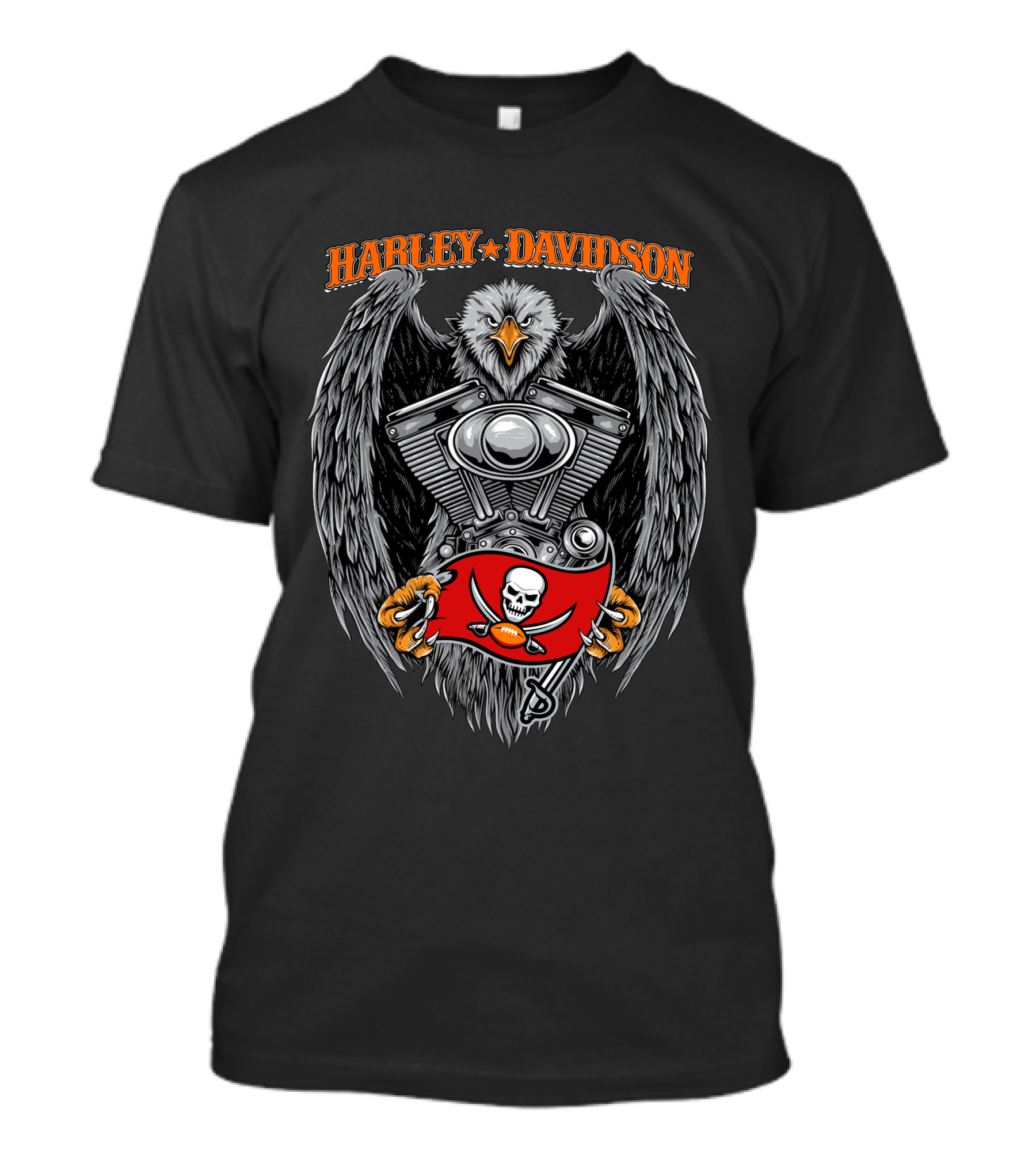 Harley Davidson Tampa Bay Buccaneers Engine Eagle T-Shirt