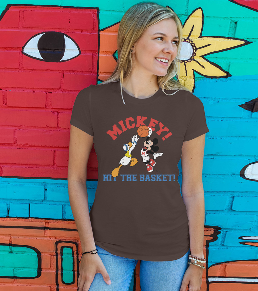 Mickey Hit The Basket Basketball Challenge T-Shirt