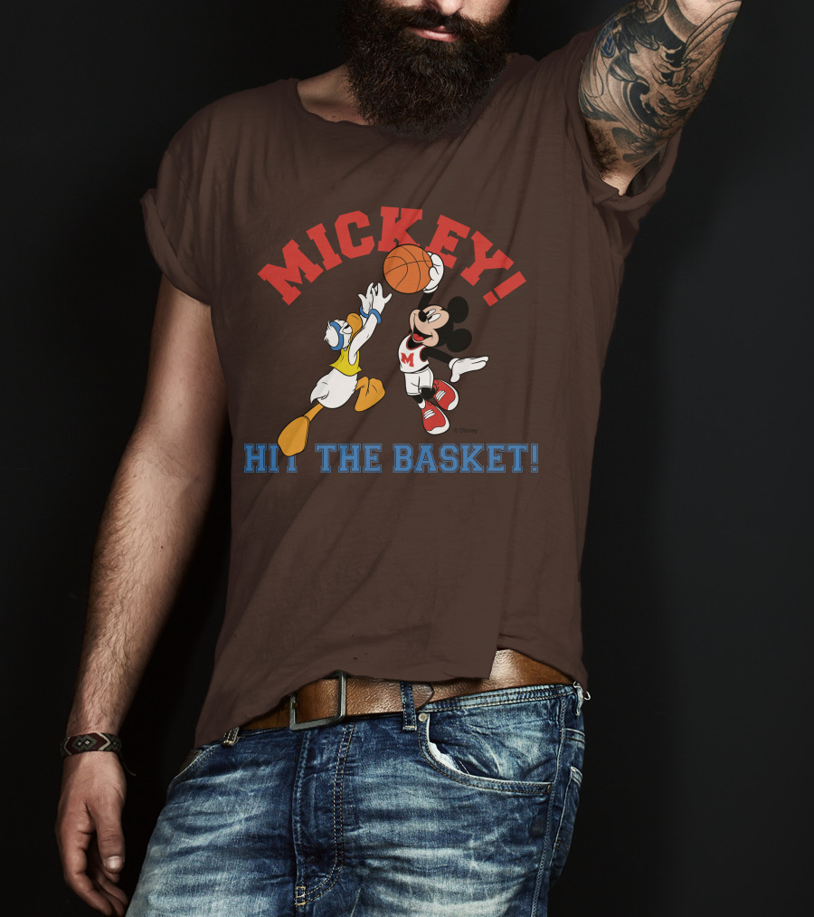 Mickey Hit The Basket Basketball Challenge T-Shirt