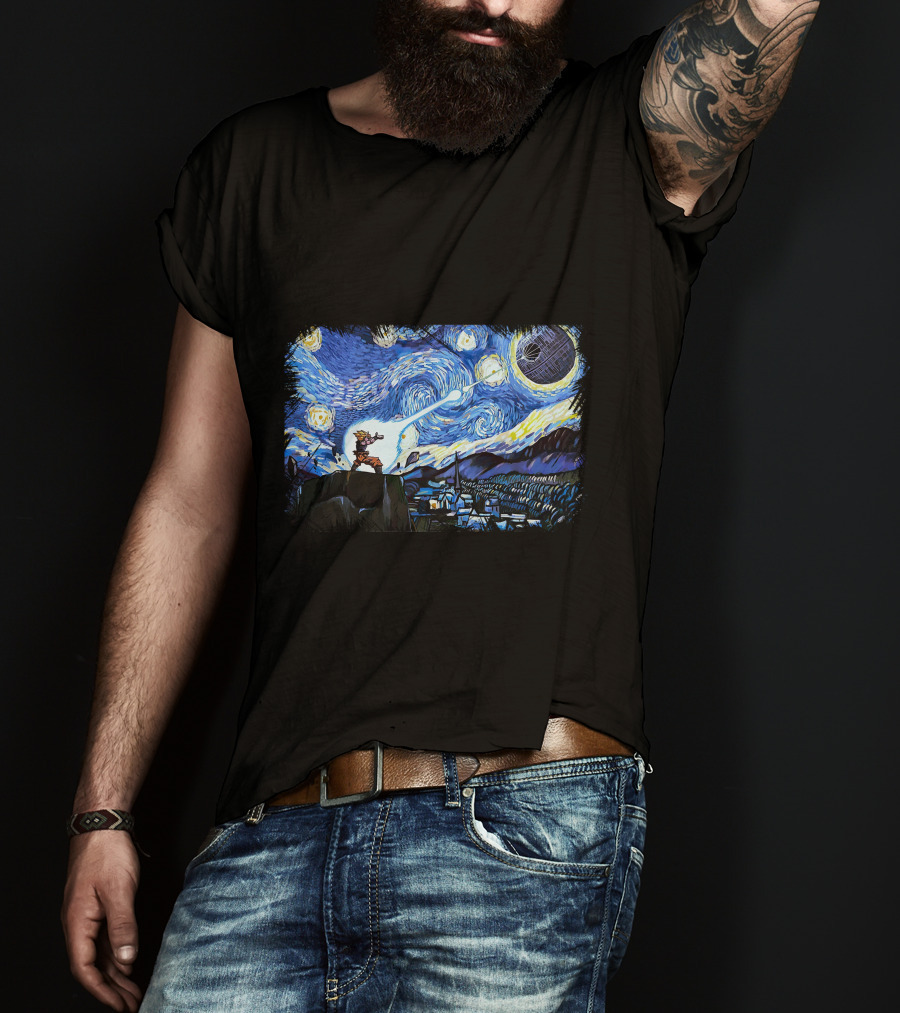 Van Gogh-Ku Starry Night Fusion Battle T-Shirt