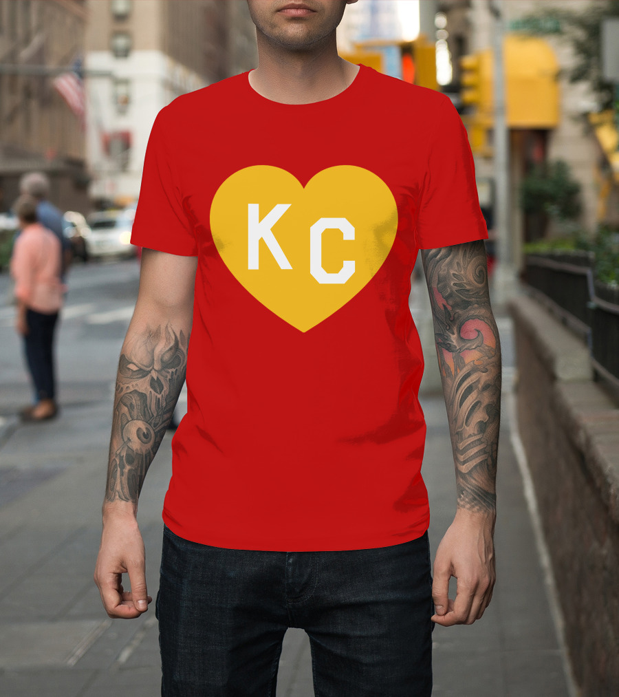 Mishacollinscloset Charlie Hustle Red And Gold KC Heart T-Shirt