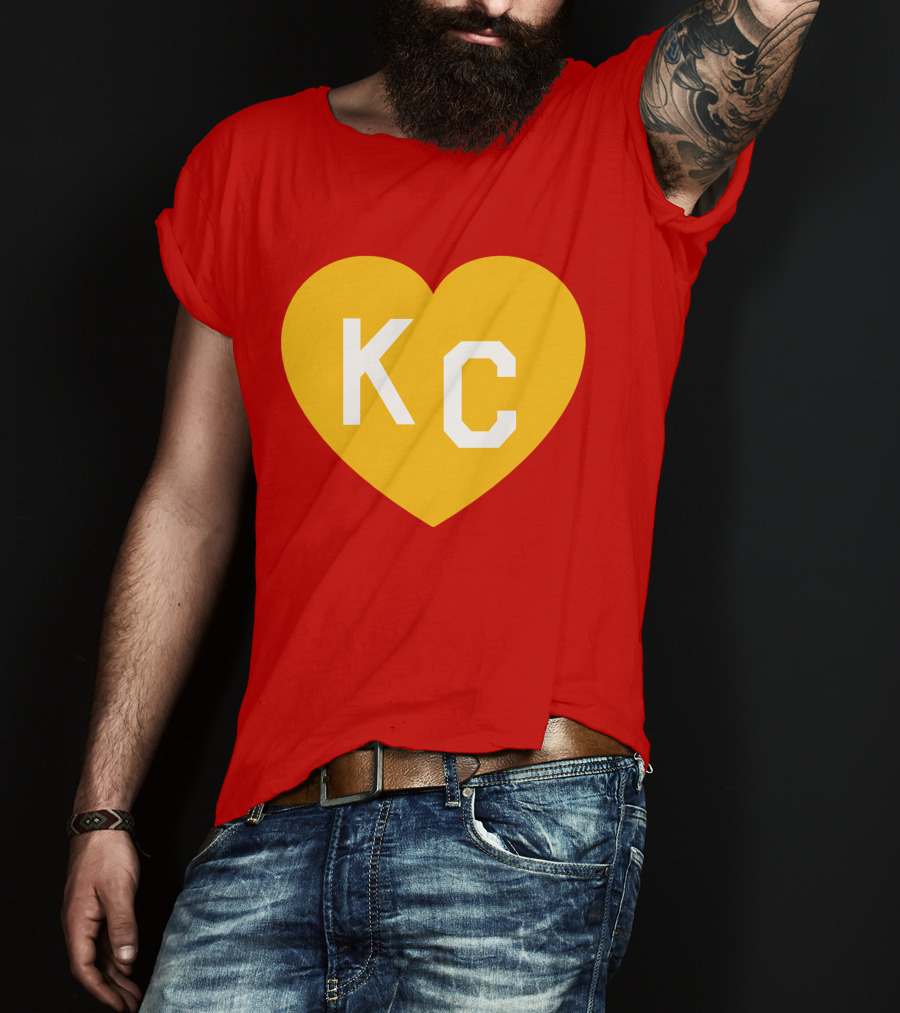 Mishacollinscloset Charlie Hustle Red And Gold KC Heart T-Shirt