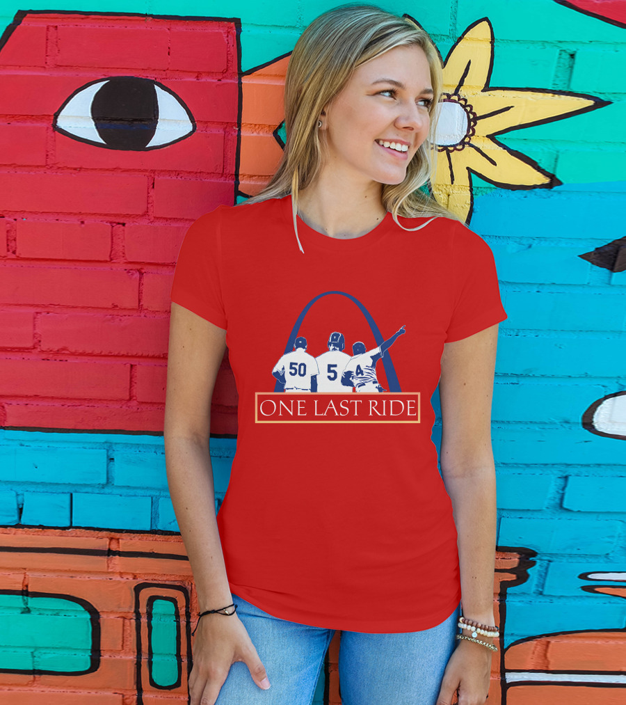 Stl Sports Central Store One Last Ride Baseball Tribute With Arch T-Shirt