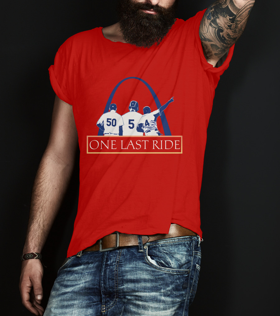 Stl Sports Central Store One Last Ride Baseball Tribute With Arch T-Shirt