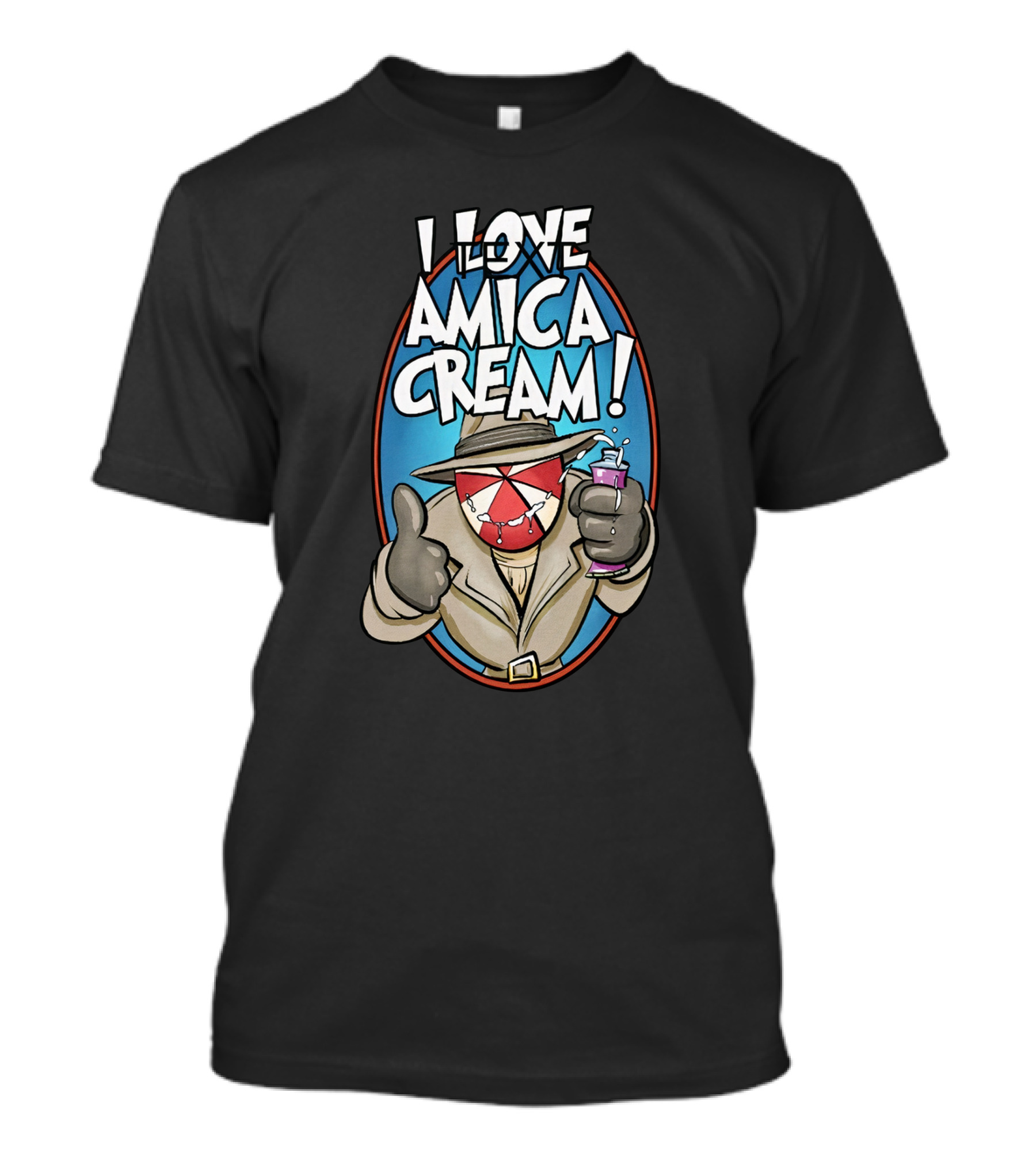 I Love Amica Cream That Umbrella Guy Thumbs Up With Drink T-Shirt