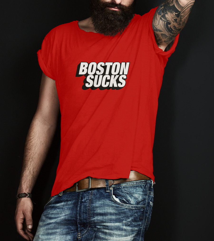 New York Post Sports Boston Sucks Red T-Shirt