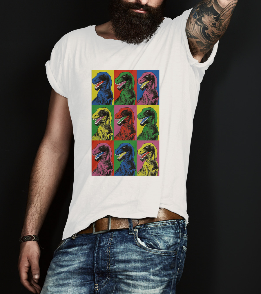 Steven Spielberg Jurassic Park Dinosaur Pop Art Universalpics Andy Warhol T-Shirt