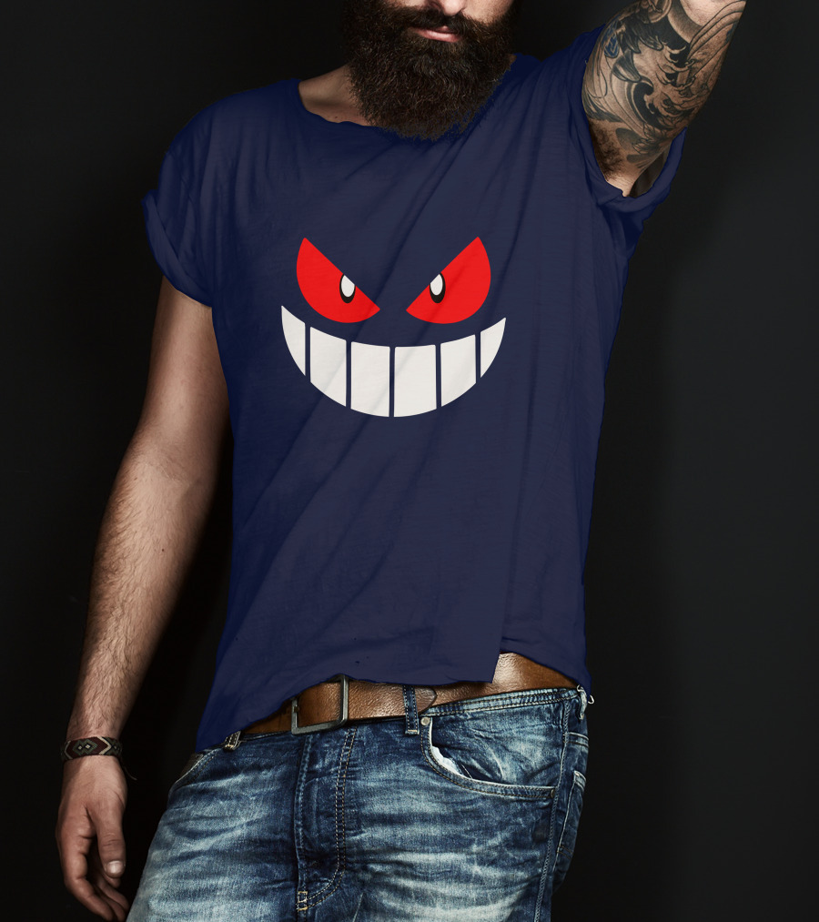 Gengar Pokemon Eyes Grinning Face Red Eyes White Teeth T-Shirt