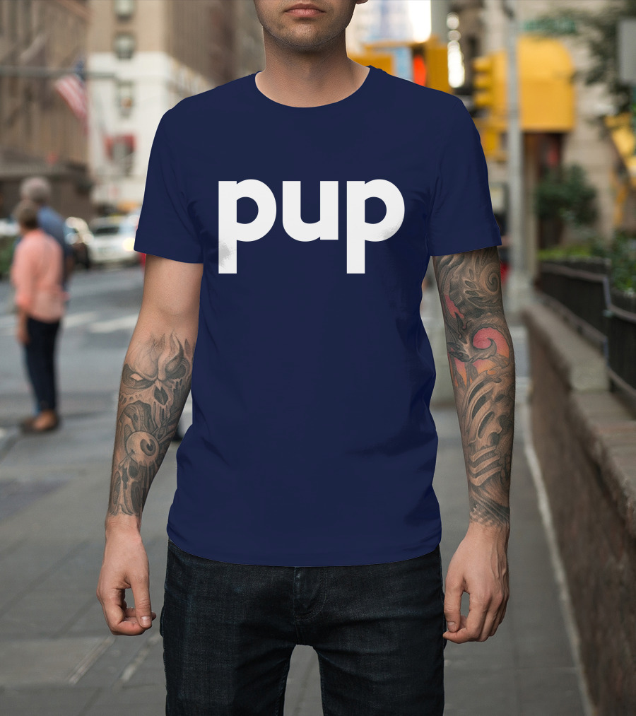 Gannondork Pup Bold Text Navy Background T-Shirt