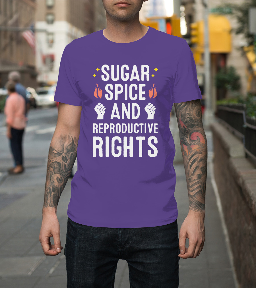 SirKatelyn Sugar Spice and Reproductive Rights Fist and Flame T-Shirt