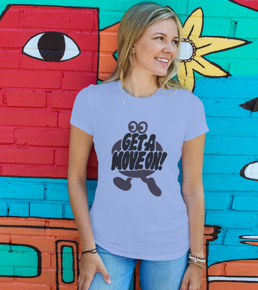 Jahdiary Get A Move On Playful Running Character T-Shirt