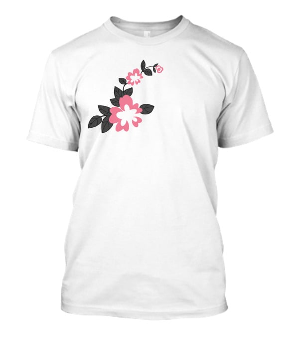 Jonaabug Marinette Pink And Black Flower T-Shirt
