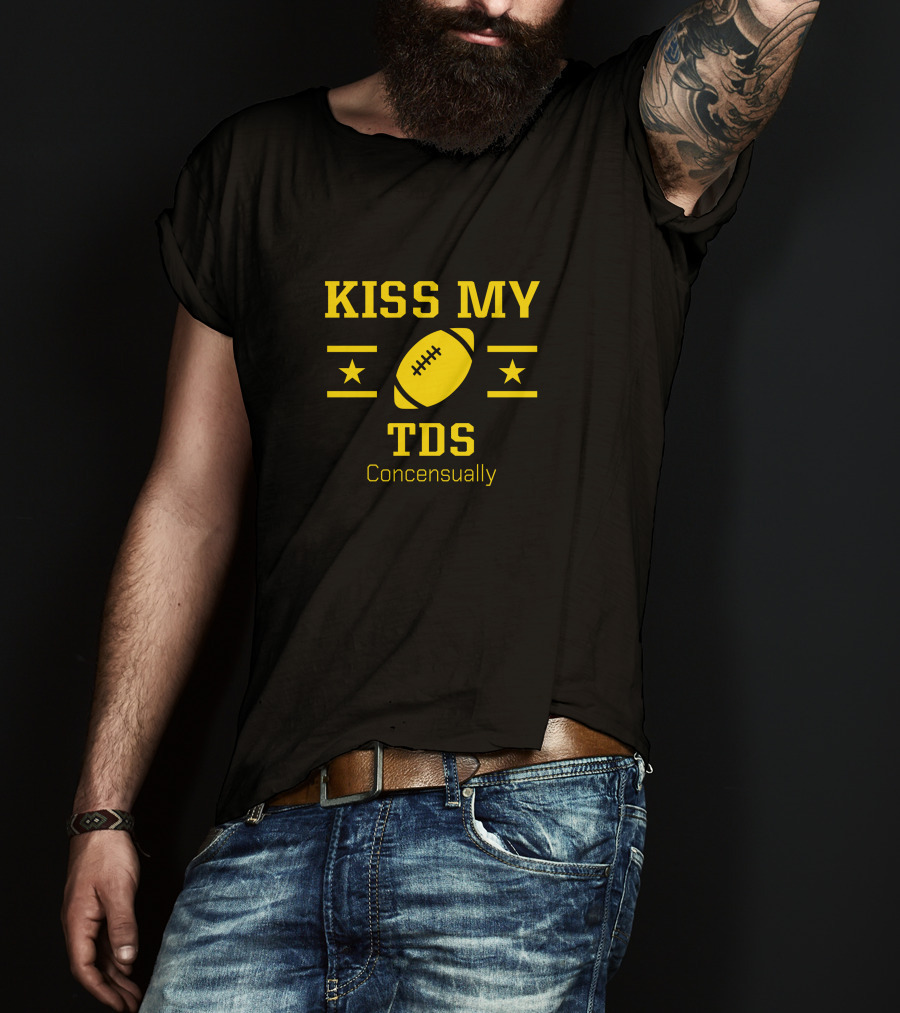 Kiss My Tds Concensually Rugby Football Stars T-Shirt