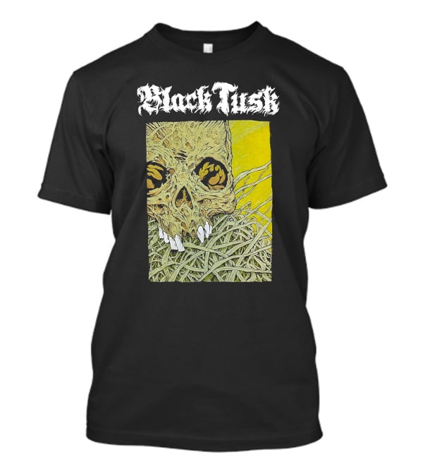 Night Shift Merch Chris Baines Black Tusk Heavy Metal Skull T-Shirt