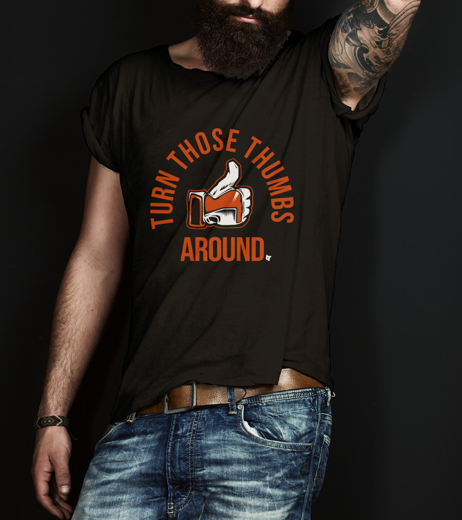 Turn Those Thumbs Around Orange Glove Iconic Image T-Shirt