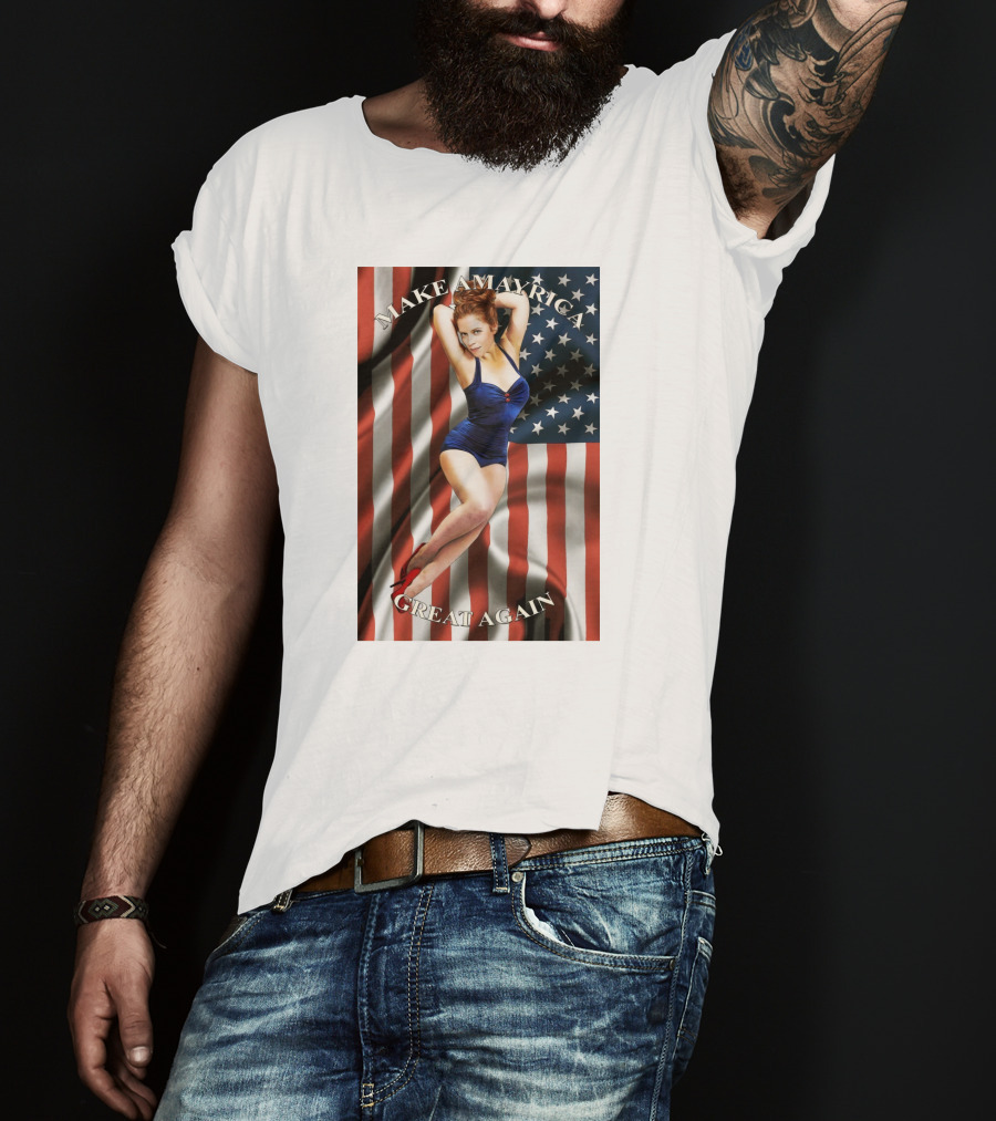 Make America Great Again US Flag Pin-Up Model T-Shirt