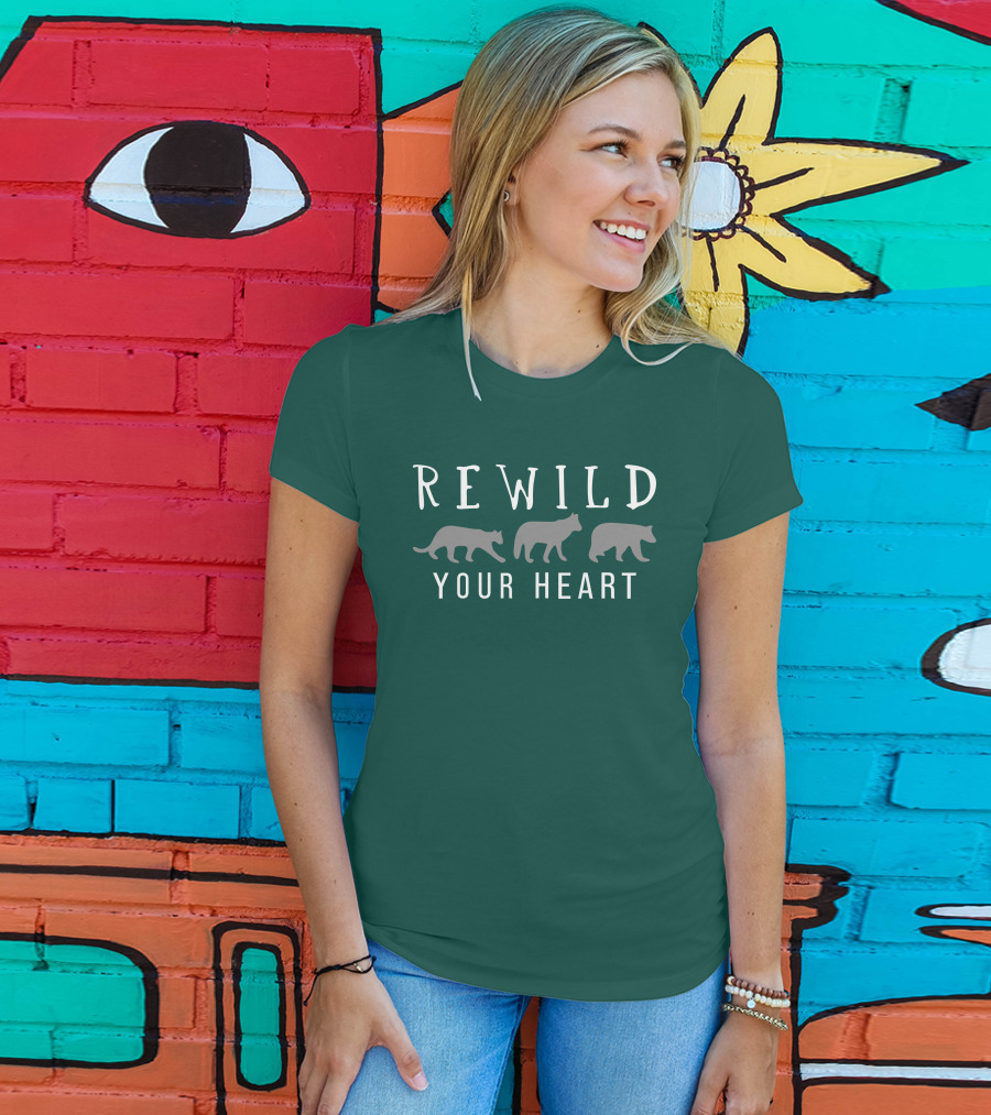 Wolf Conservation Center Store Nywolf Shop Rewild Your Heart Katie Hinde Wolves T-Shirt
