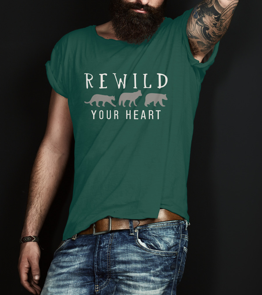 Wolf Conservation Center Store Nywolf Shop Rewild Your Heart Katie Hinde Wolves T-Shirt