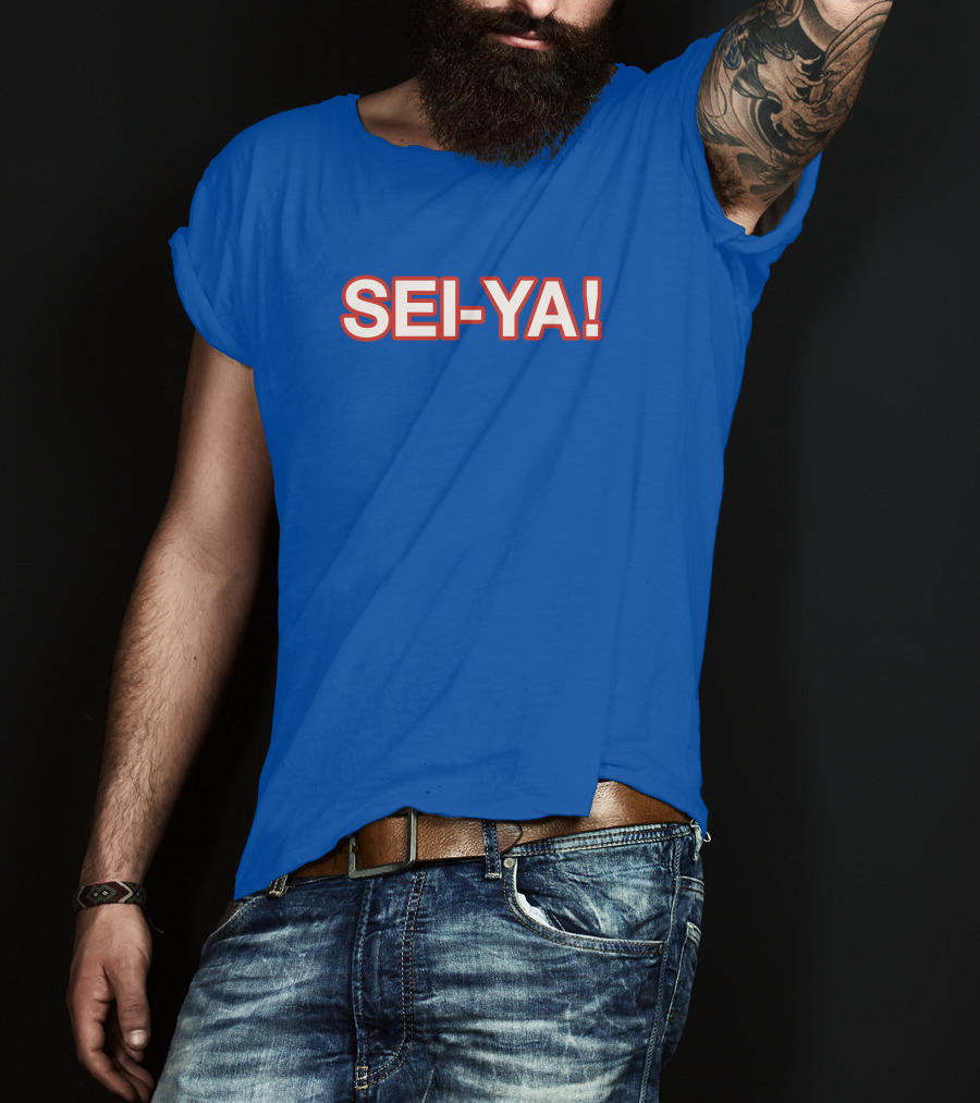 SEI-YA Obvious Phrase In Bold Red And White Block Text T-Shirt