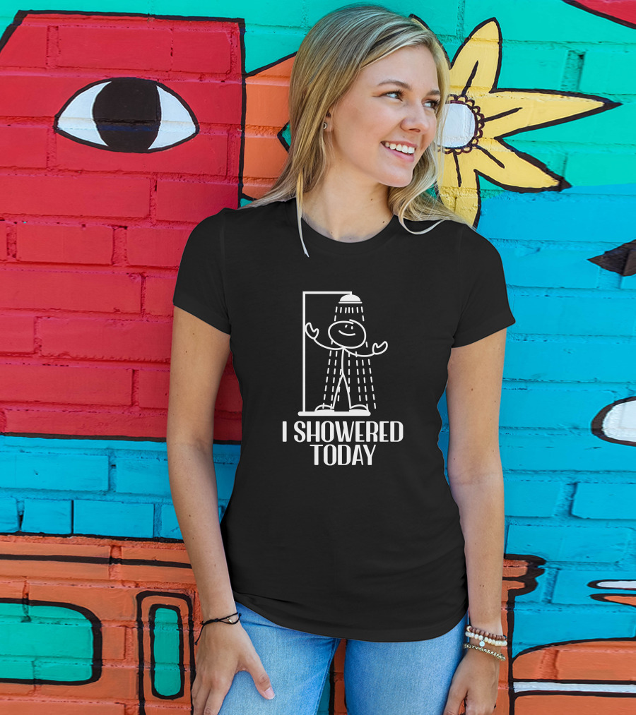 I Showered Today Achievement Badge Humor T-Shirt
