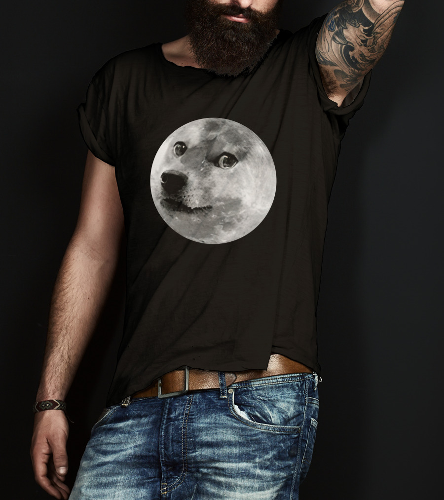 Doge Moon Meme Iconography To The Moon T-Shirt