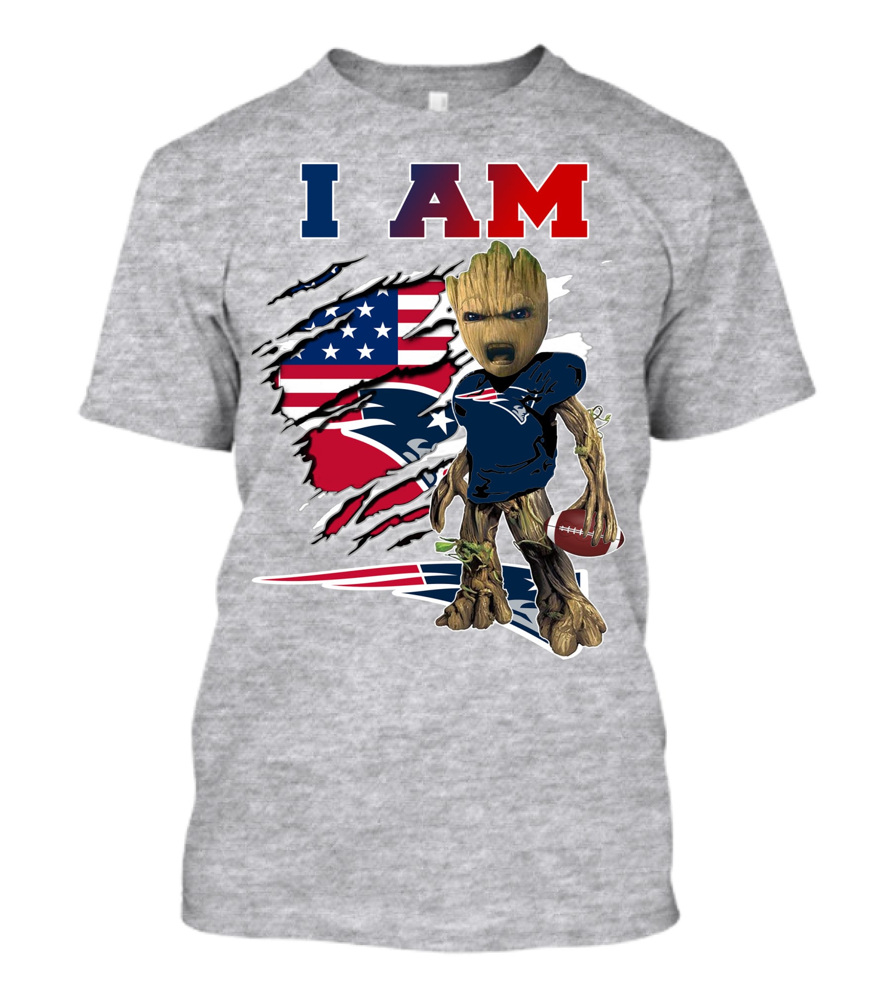 I Am Patriots Baby Groot Football Fan T-Shirt