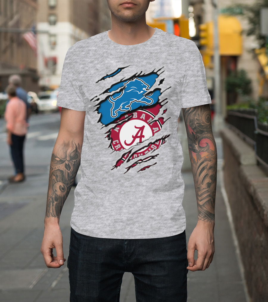 Alabama Crimson Tide Detroit Lions Fusion T-Shirt
