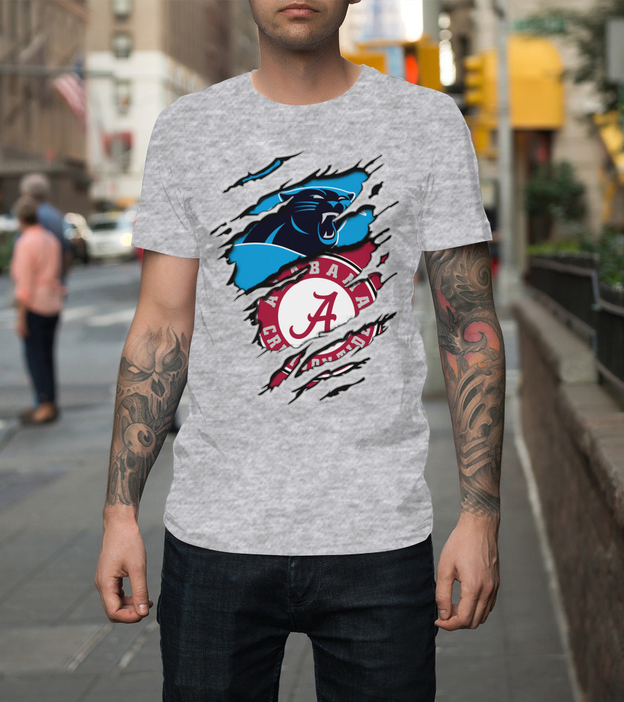 Alabama Crimson Tide Carolina Panthers Torn Claw T-Shirt