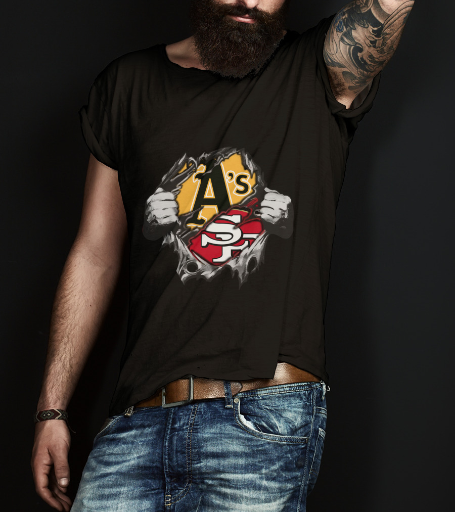 Oakland Athletics San Francisco 49ers Dual Logo Fusion T-Shirt