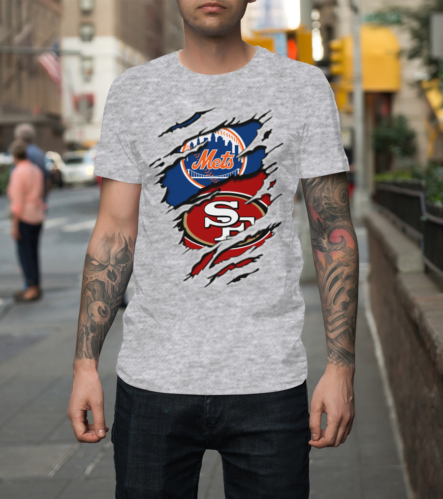San Francisco 49ers New York Mets Logo Mashup T-Shirt