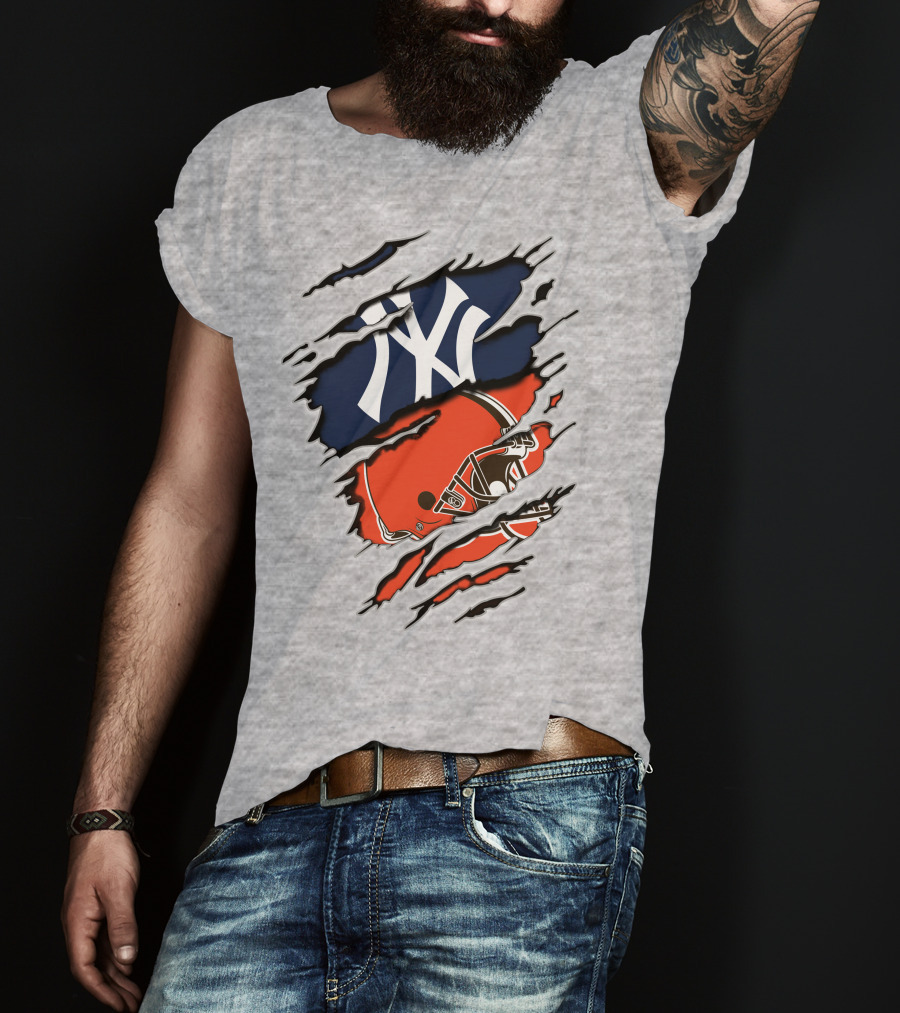 New York Yankees Cleveland Browns Fusion T-Shirt