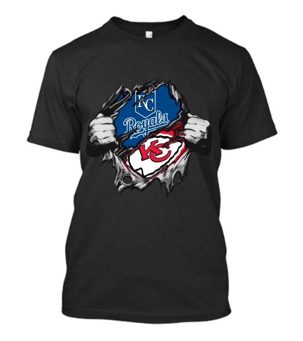 Kansas City Royals Chiefs KC Logo Fan Fusion T-Shirt