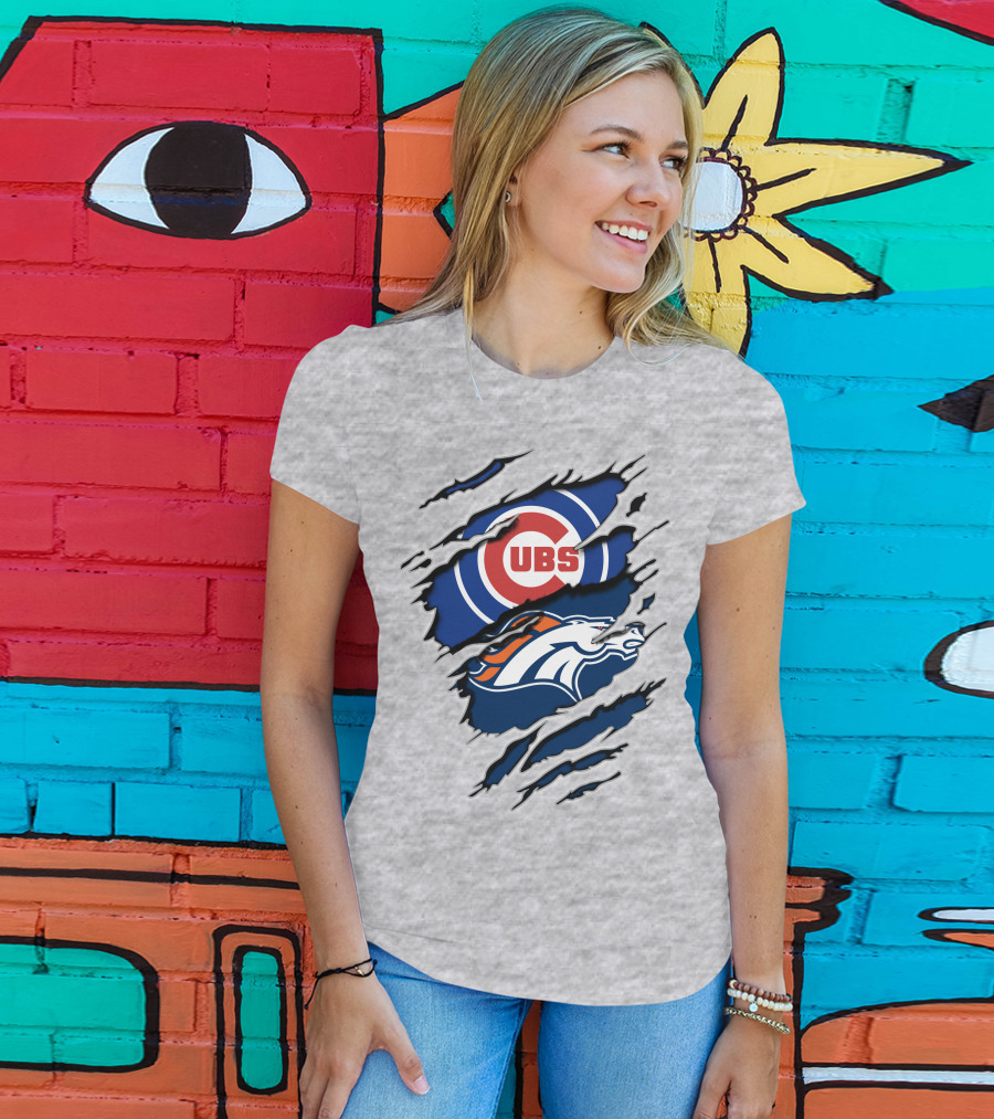 Cubs Broncos Logo Crossover T-Shirt