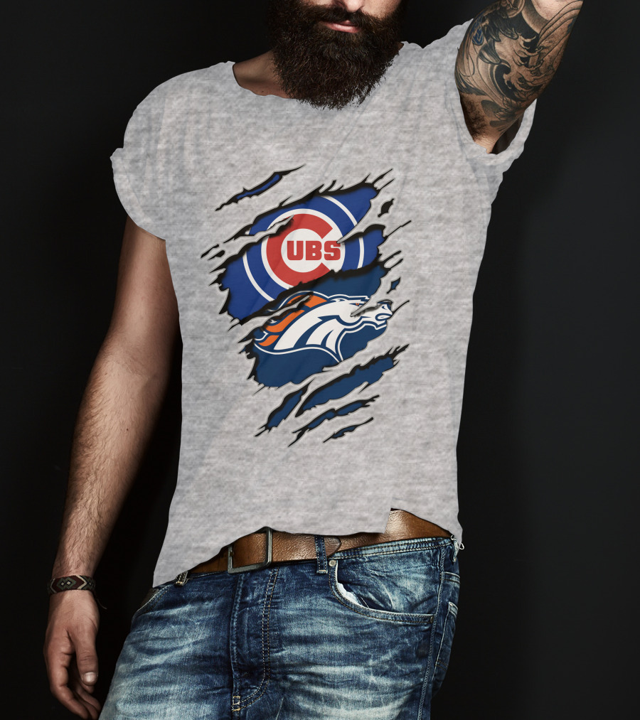 Cubs Broncos Logo Crossover T-Shirt