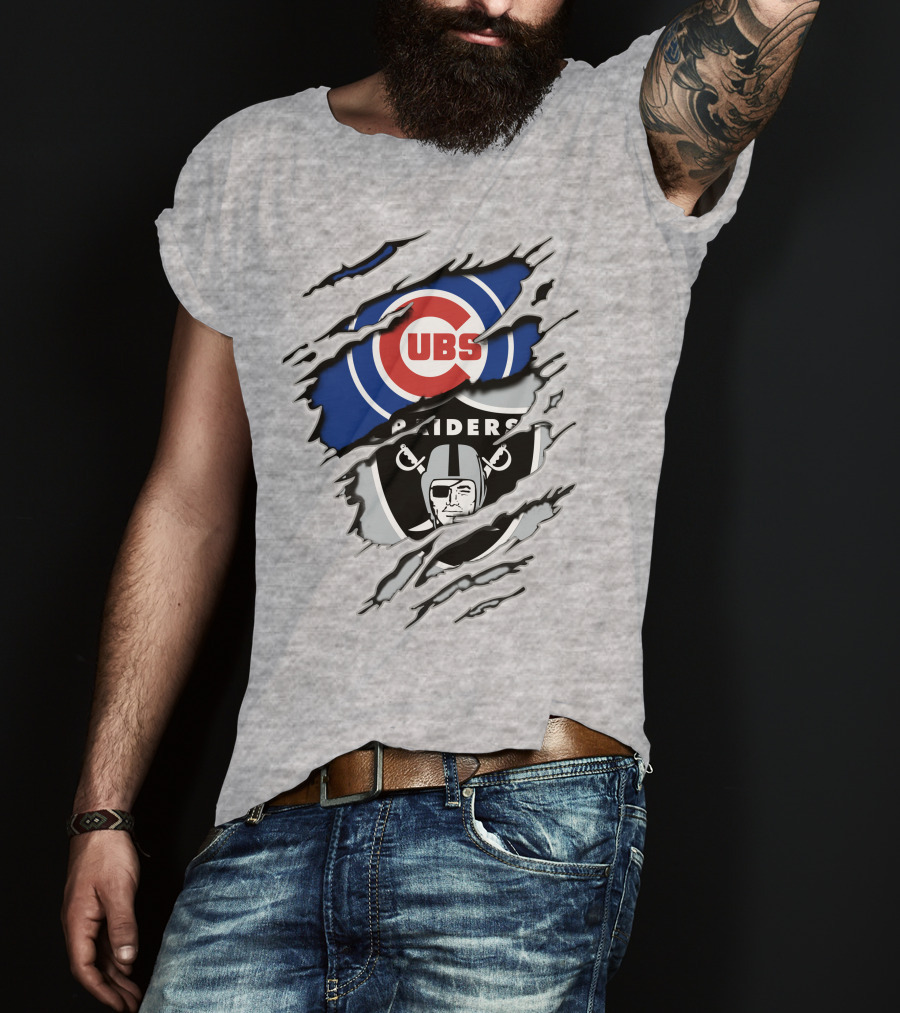 Cubs Raiders Logo Mashup T-Shirt