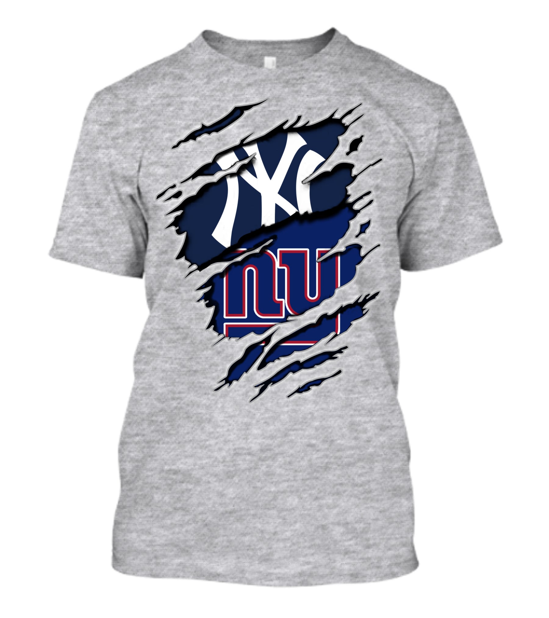 Yankees NY Giants Torn Logo Crossover T-Shirt